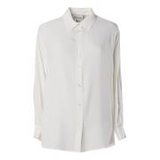 Zijden Klassieke Overhemd Wit Semicouture , White , Dames