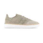 Stoere Beige Suède Sneakers Hogan , Beige , Heren