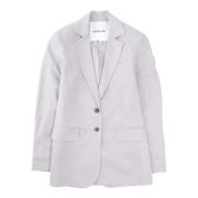 Lichtgrijze Lange Blazer met Zakken Birgitte Herskind , Gray , Dames