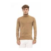 Beige Turtleneck Sweater Modal Cashmere Baldinini , Beige , Heren