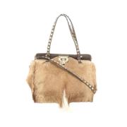 Pre-owned Leather handbags Valentino Vintage , Beige , Dames