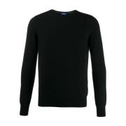 Zwarte Cashmere Trui Lange Mouw Barba , Black , Heren