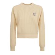 Gedurfd Vossenhoofd Patch Sweater Maison Kitsuné , Beige , Dames