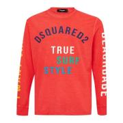 Lange Mouw True Surf Style T-Shirt Dsquared2 , Red , Heren