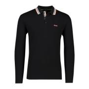 Zwarte polo met lange mouwen Hugo Boss , Black , Heren