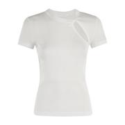 Geribbeld T-shirt Helmut Lang , White , Dames