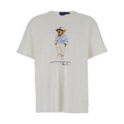 Teddy Bear Logo Wit T-shirt Polo Ralph Lauren , White , Heren