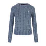 Blauwe Cable-Knit Sweater Ralph Lauren , Blue , Dames