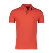 Rode Polo Shirt Korte Mouw Slim Fit Tommy Hilfiger , Red , Heren