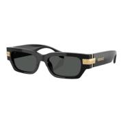 Rechthoekige zonnebril Donkergrijs Versace , Black , Heren