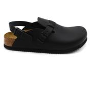 Stijlvolle Lederen Mules Birkenstock , Black , Heren