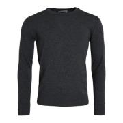 Donkergrijze Wol Crew Neck Sweater Dolce & Gabbana , Gray , Heren