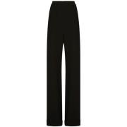 Zwarte Elastische Taille Broek Dolce & Gabbana , Black , Dames