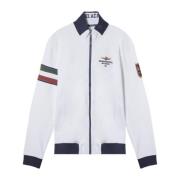 Tricolor Sweater Off White Aeronautica Militare , Beige , Heren