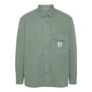 Groene Katoenen Twill Overhemd Carhartt Wip , Green , Heren