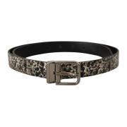 Zwart leren riem met zilveren gesp Dolce & Gabbana , Multicolor , Here...