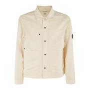 Katoen Linnen Overshirt C.p. Company , Beige , Heren