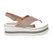 Beige Sleehak Sandalen Sangiorgio , Beige , Dames