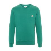 Groene Logo Crew Neck Sweater Maison Kitsuné , Green , Heren