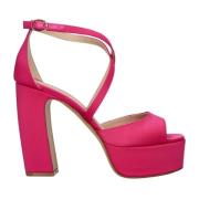 Roze Satijnen Sandalen Lina Locchi , Pink , Dames