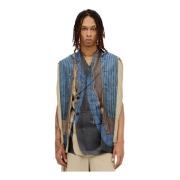 Trompe LOeil Double-Breasted Blazer Comme des Garçons , Blue , Heren