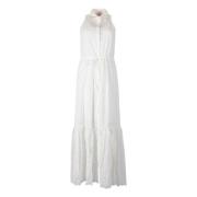 Witte Broderie Anglaise Katoenen Jurk MC2 Saint Barth , White , Dames