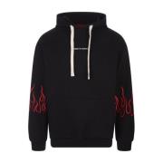 Zwarte hoodie met rode vlammen Vision OF Super , Black , Heren