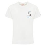 Snoopy Hart Geborduurd Katoenen T-shirt MC2 Saint Barth , White , Here...