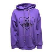 Paarse hoodie met print Giulia N Couture , Purple , Dames