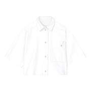 Denim Shirt Jacket met Zak Aeron , White , Dames