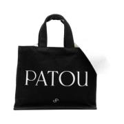 Logo-print Tote Bag in Zwart/Wit Patou , Black , Dames