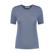 Glittery Blauw T-shirt met Glamoureuze Details Amaya Amsterdam , Blue ...
