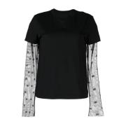 Zwarte Jersey Gebreide Logo Top Givenchy , Black , Dames