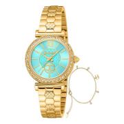Gouden Turquoise Analoge Horloge voor Vrouwen Just Cavalli , Yellow , ...