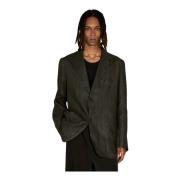 Ink-Dyed Linen Blazer Yohji Yamamoto , Black , Heren