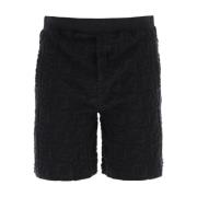 Zwarte Katoen Polyamide Shorts Ss23 Fendi , Black , Heren