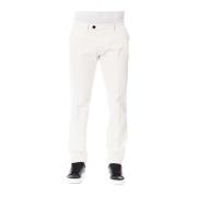 Witte Katoenen Rits Jeans Broek Trussardi , White , Heren
