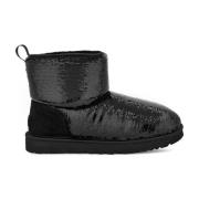 Zwarte Mini Mirror Enkellaarsjes UGG , Black , Dames