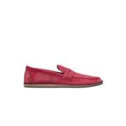Ponyhair Penny Strap Loafers The Row , Red , Dames