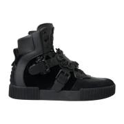 Zwarte High Top Logo Sneakers Dolce & Gabbana , Black , Heren