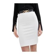 Witte Katoenmix Rok met Rits Patrizia Pepe , White , Dames