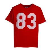 Oversized Voetbalshirt met V-hals ERL , Red , Heren
