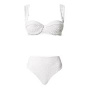 Wit Zee Geborduurde Bikini Set Twinset , White , Dames