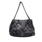 Pre-owned Satin chanel-bags Chanel Vintage , Gray , Dames