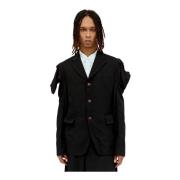 Ruffle Panel Double Sleeves Blazer Comme des Garçons , Black , Heren
