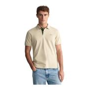 Contrast Piqué Polo Shirt Gant , Beige , Heren