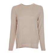 Geribbeld Langarm Sweatshirt Drykorn , Beige , Dames