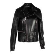Pre-owned Leather outerwear Yves Saint Laurent Vintage , Black , Dames