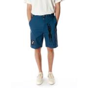 Zebra Gestreepte Relaxed Fit Shorts by Parra , Blue , Heren