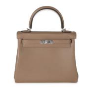 Pre-owned Leather handbags Hermès Vintage , Beige , Dames